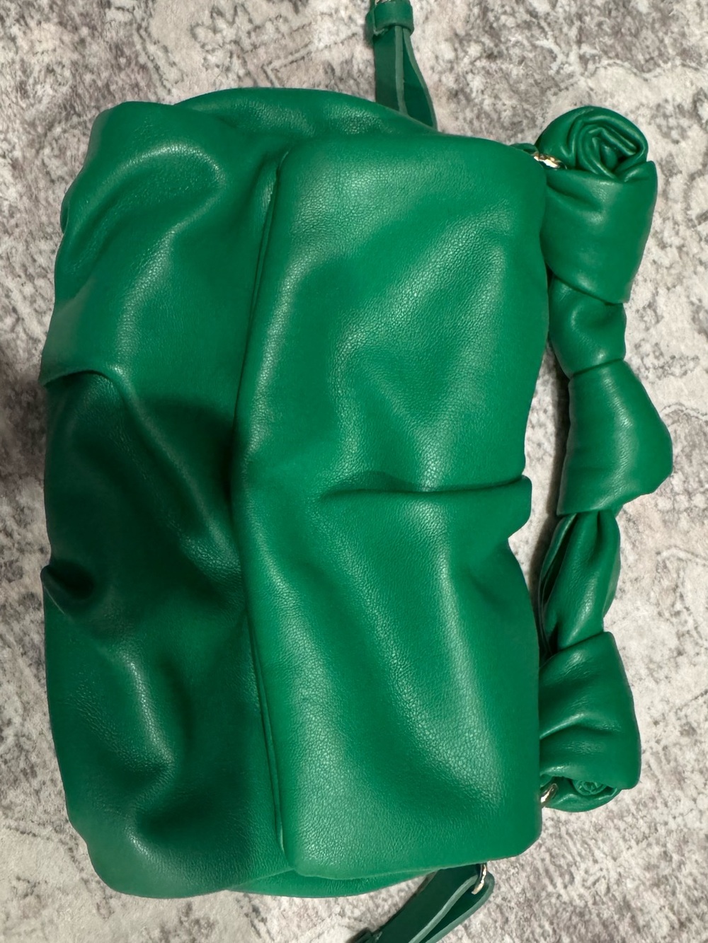 Zara Green Knotted-Detail Crossbody Bag